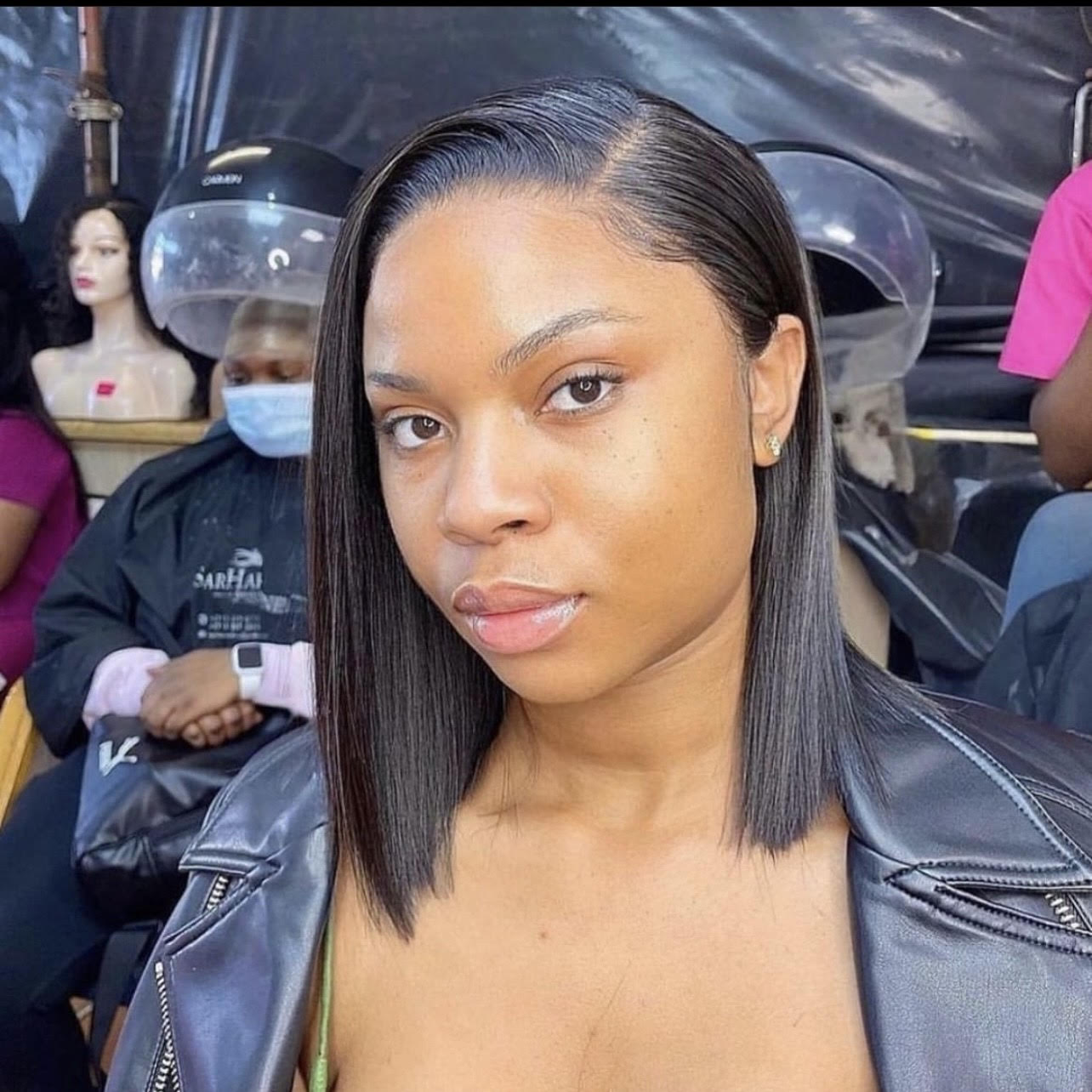 Blunt cut series frontal unit Swiss lace Raw hair natural color